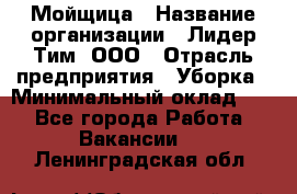 Мойщица › Название организации ­ Лидер Тим, ООО › Отрасль предприятия ­ Уборка › Минимальный оклад ­ 1 - Все города Работа » Вакансии   . Ленинградская обл.